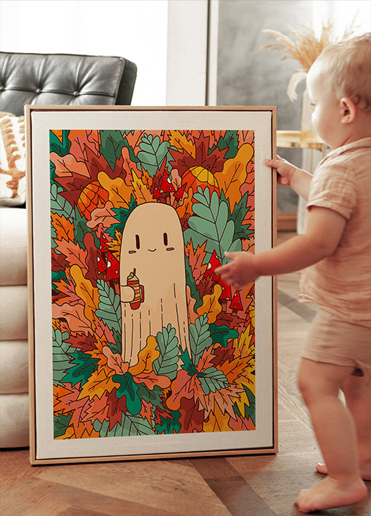 Un fantasma y café Póster