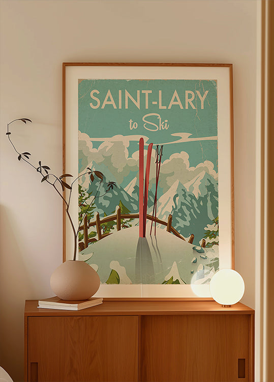 Póster de esquí de Saint Lary (NUEVO)