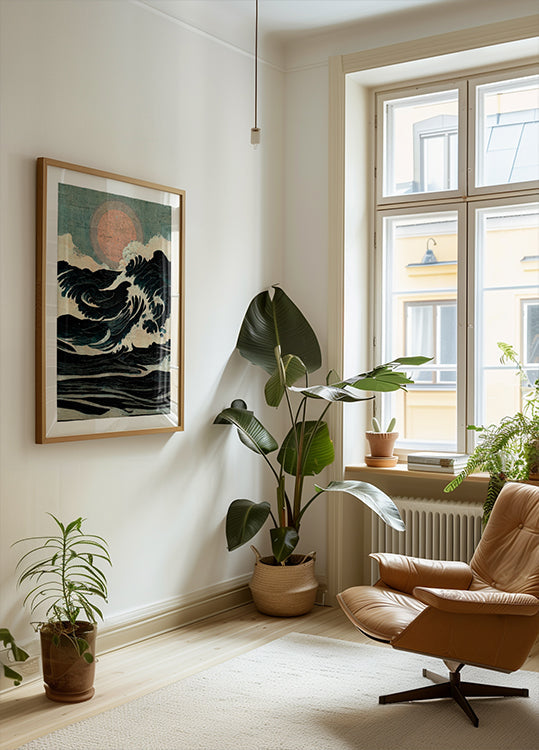 Paisaje de ondas celestiales Póster