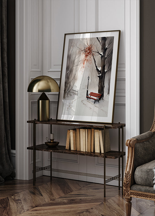 El banco rojo Póster