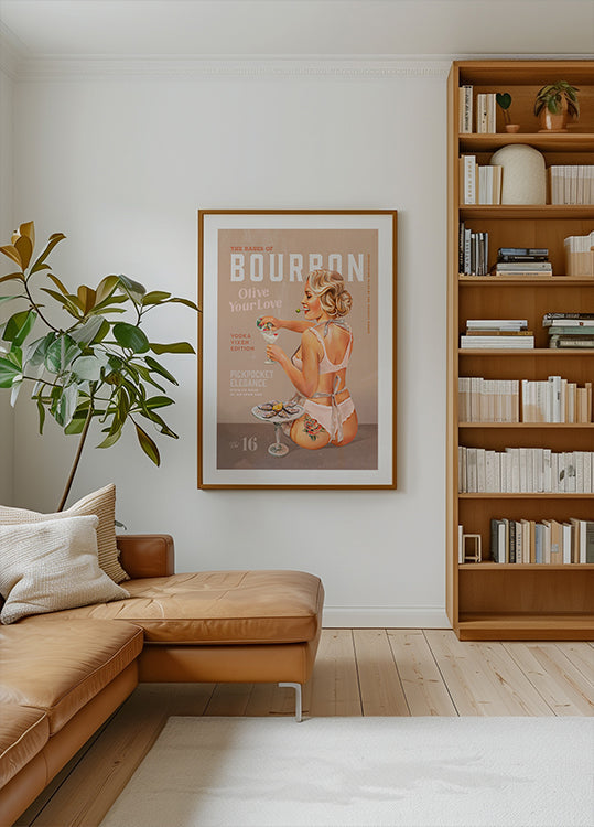 Bourbon Babe Vol 16 Vintage Vodka Martini Pin Up Girl Póster