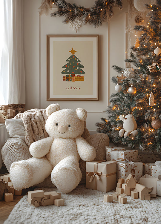 Póster Árbol de Navidad con regalos