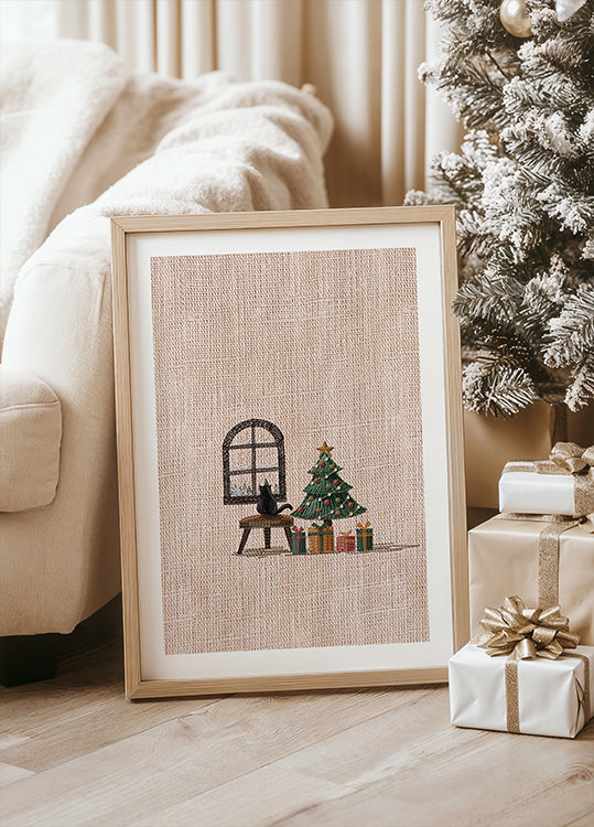 Póster Gato en la acogedora habitación