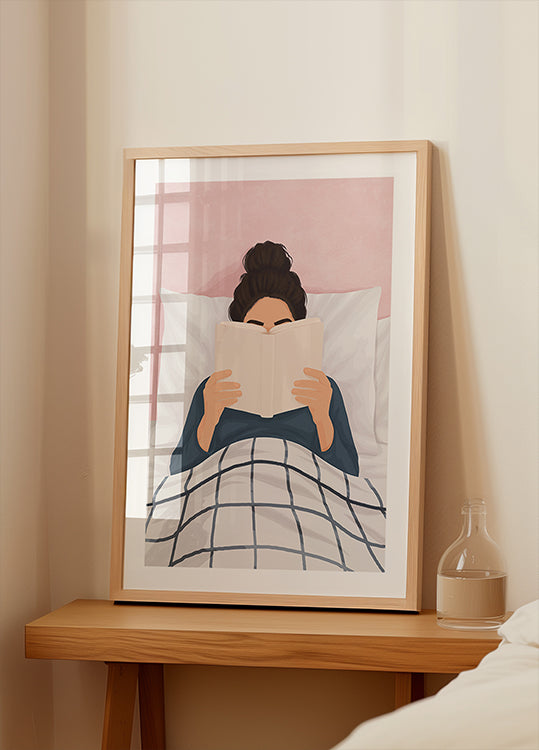 Niña leyendo un libro Póster