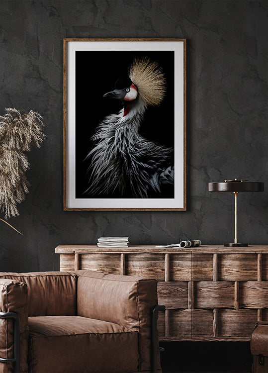 Retrato de la grulla coronada
