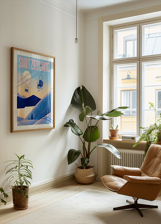 Póster Esquí Suiza