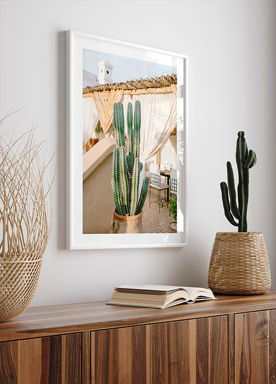 Cactus en la azotea | Póster de fotografía de viajes de Marruecos