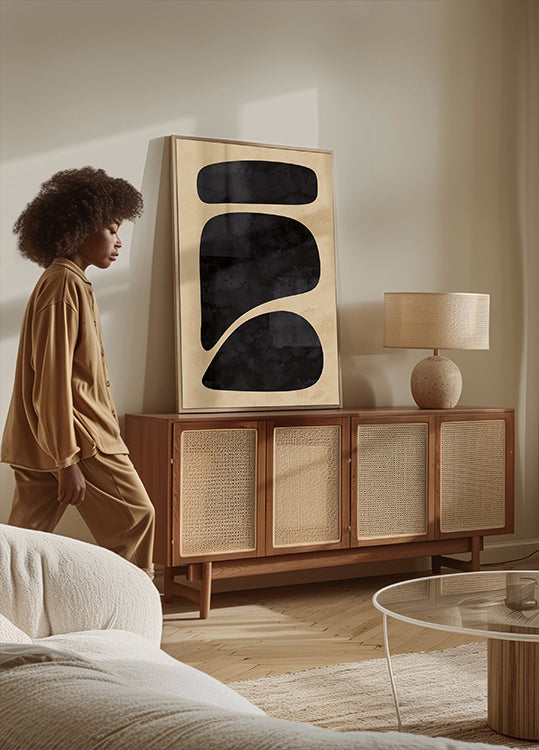 Póster Formas negras mínimas