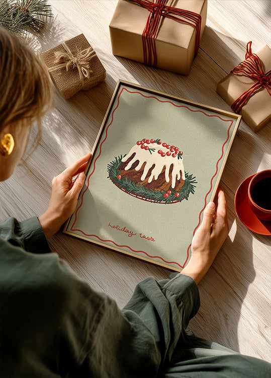 Pastel de Navidad. Póster Sabor navideño