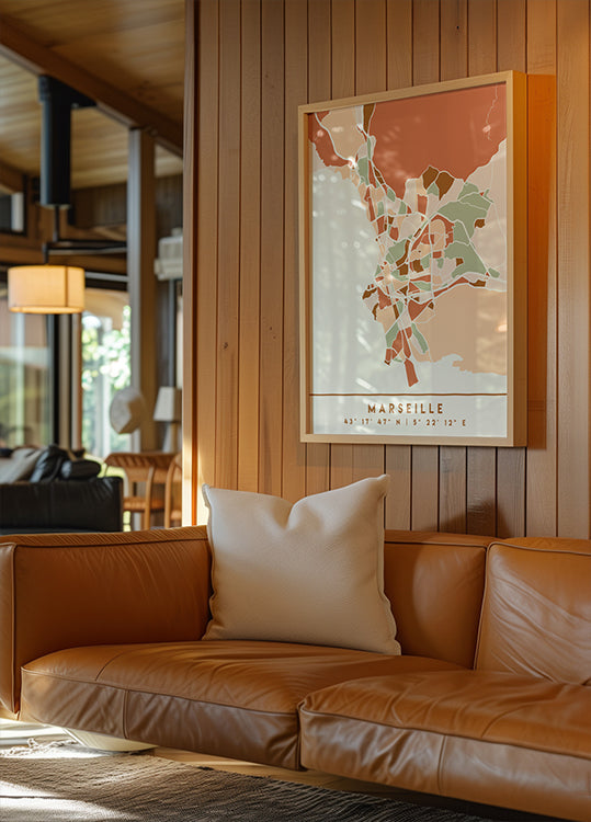 Mapas negros Tonos tierra 48 Póster