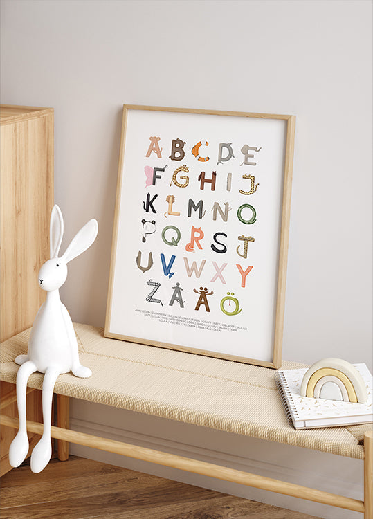 Letras de animales Póster