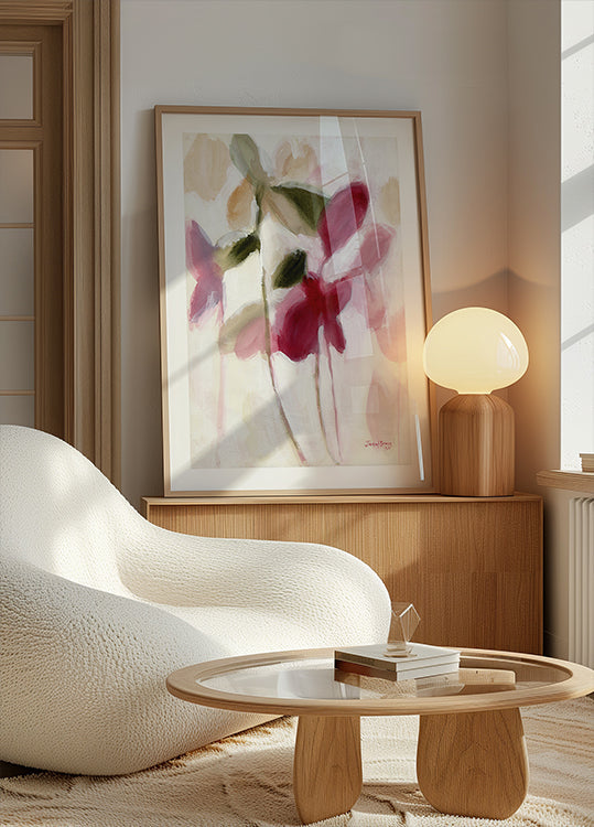 Botánico en violeta y oro Póster