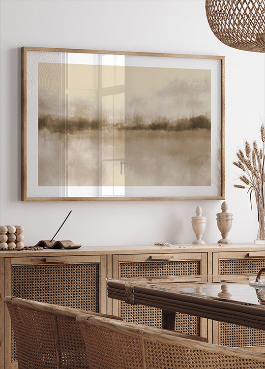 Paisaje abstracto en marrones neutros Póster