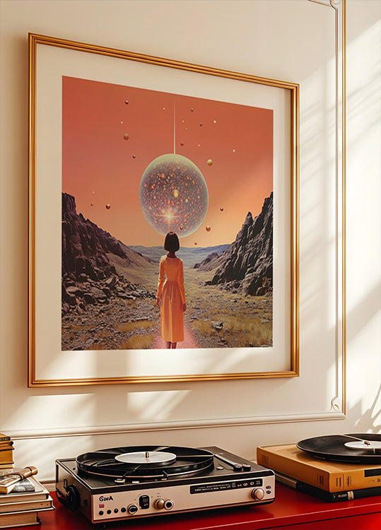Un arte de collage de discoteca espacial Póster