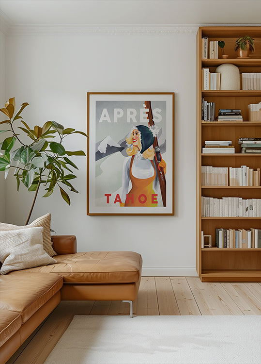 Póster Arte pin up vintage de Apres Ski Lake Tahoe