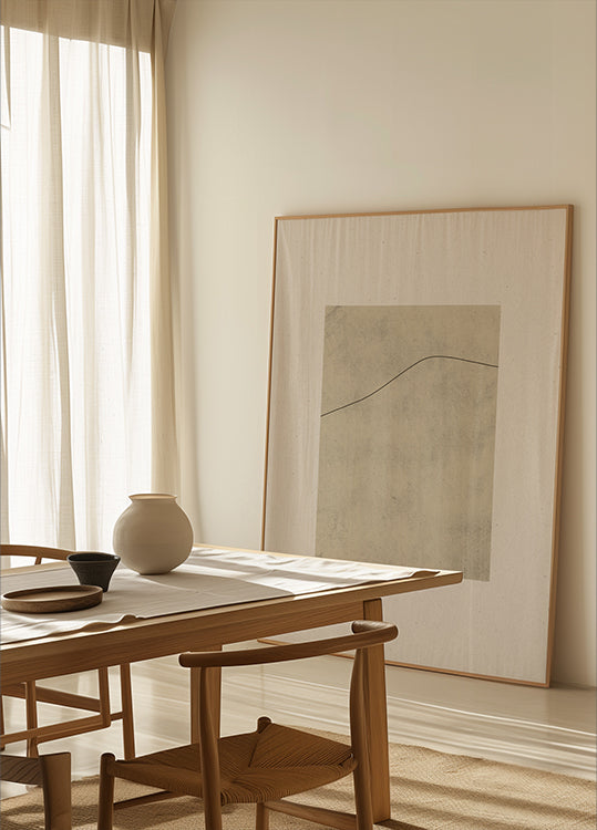 Línea en beige susurrado Póster