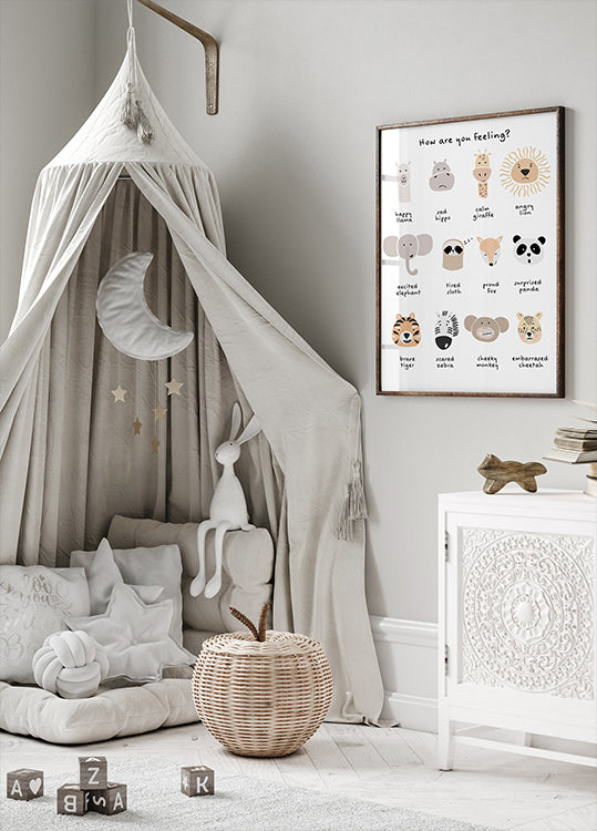 Impresión de emociones de meditación calmante para niños 1 Póster