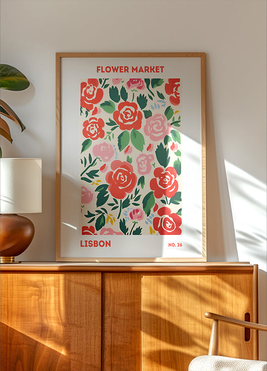 Póster Mercado de flores de Lisboa