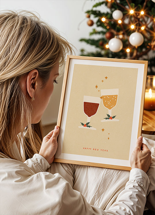 Pide un deseo al tintineo de vasos Póster