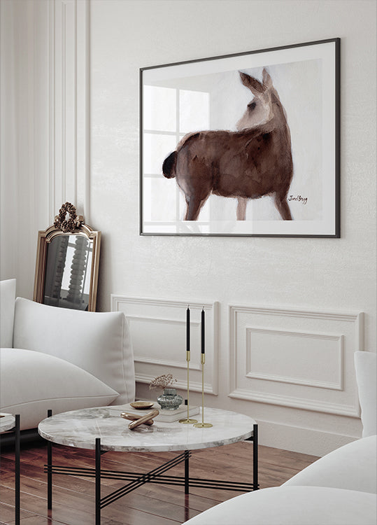 Ciervos en Creekside Lane Póster