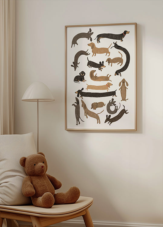 Impresión de perro salchicha Póster