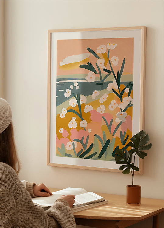 Pétalos junto a la orilla Póster