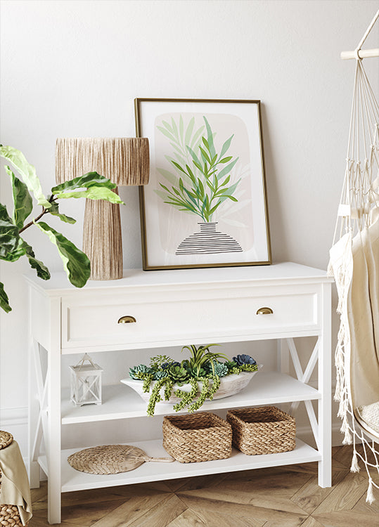 Bodegón de rama de olivo pintado Póster