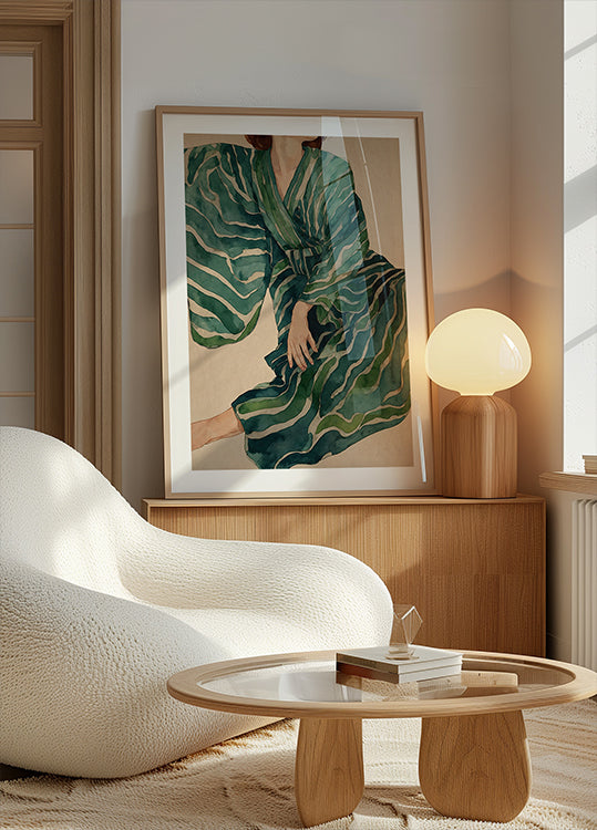 Flujo de kimono verde