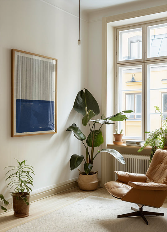 Armonía de línea azul Póster