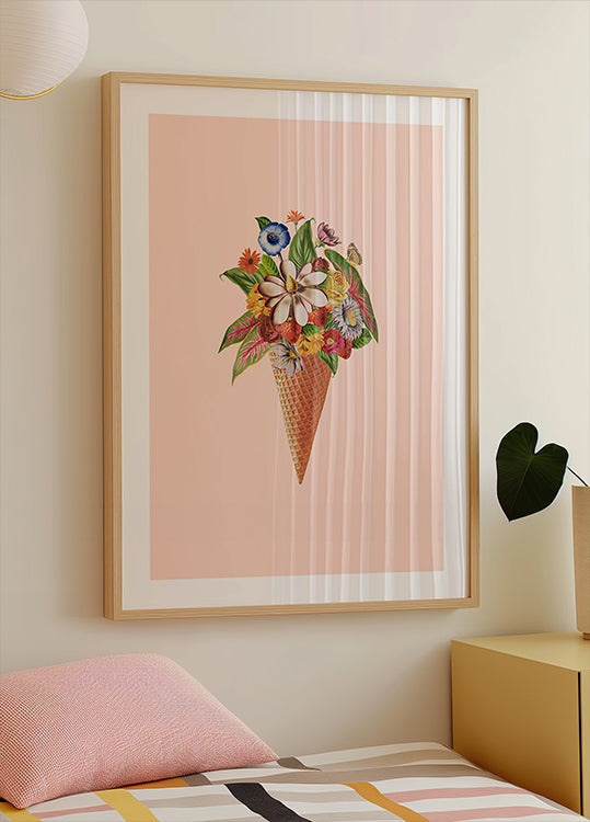 Helado botánico rosa Póster