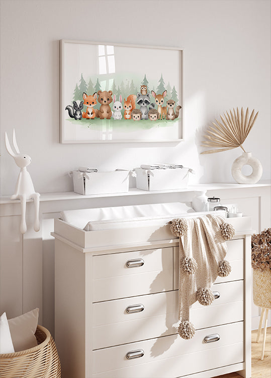 Lindos animales del bosque Póster