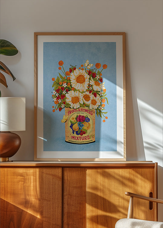 Flores en una lata de té vintage