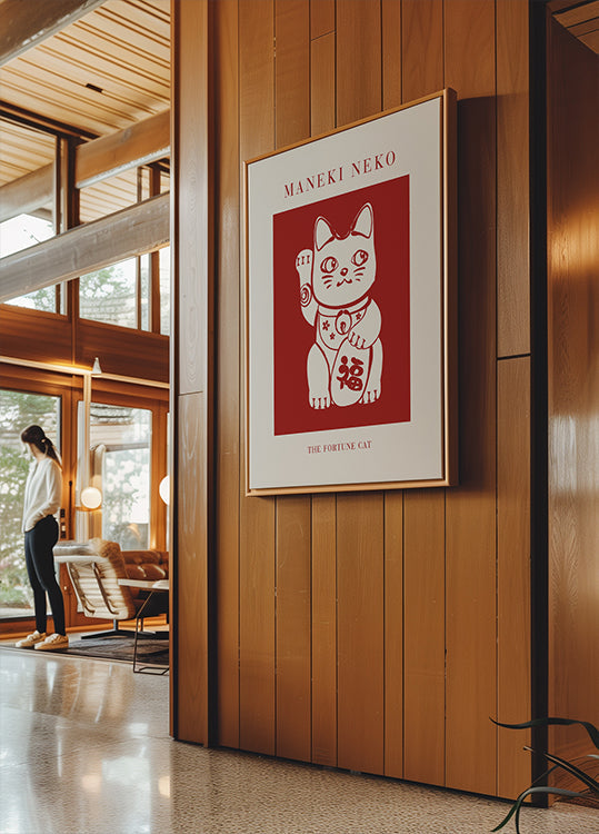 Gato Maneki-Neko Rojo