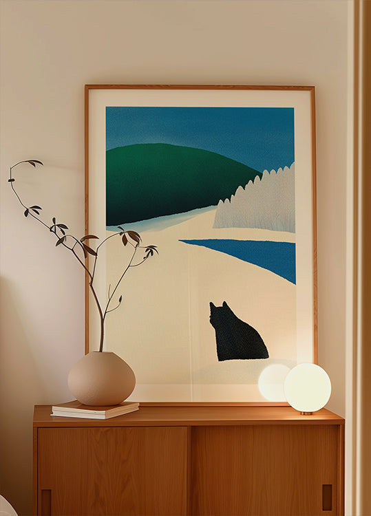 Gato negro errante Póster