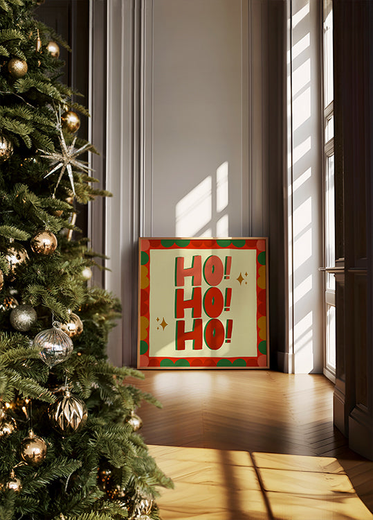 Ilustración festiva de Navidad Ho Ho Ho (NUEVO)