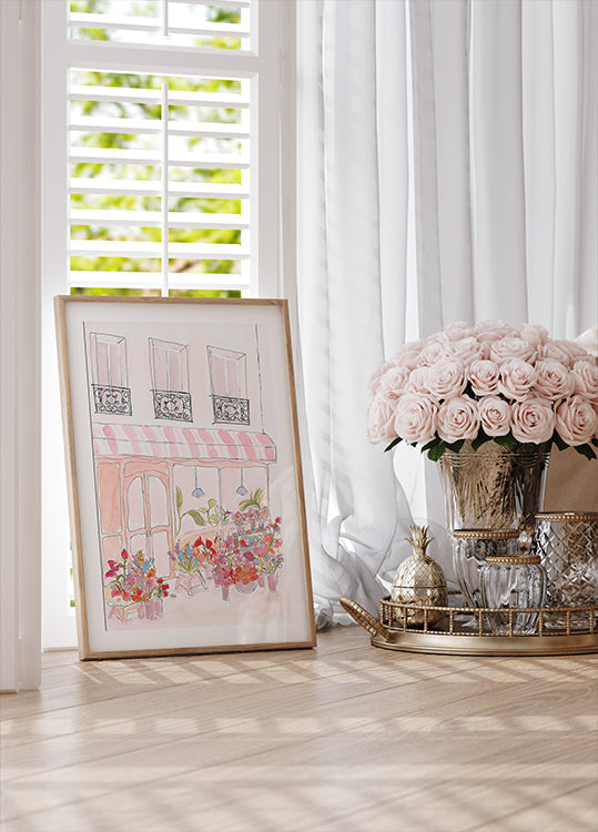 Tienda de flores rosadas