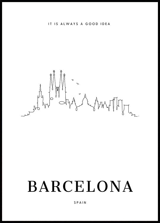 Barcelona - Skyline (NEW) - Posterbox