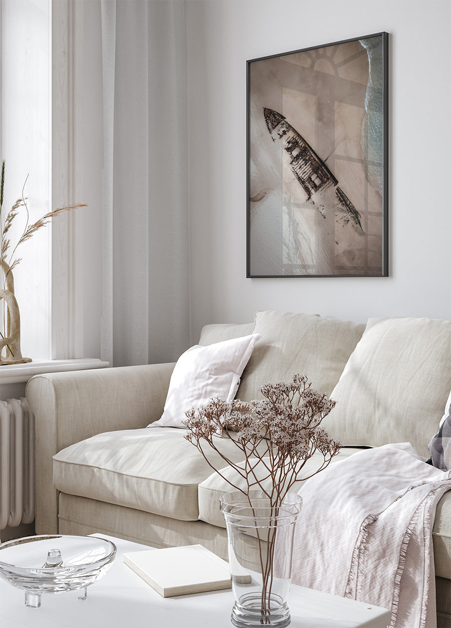 Old Ship On The Beach Plakat - Posterbox.dk