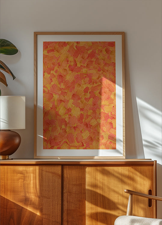 Brushstrokes Orange Plakat - Posterbox