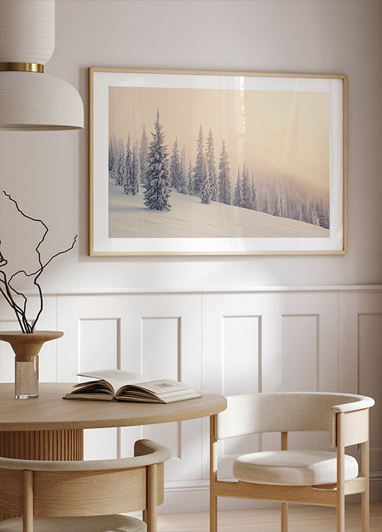 Winter Landscape Snowy Pines Plakat - Posterbox