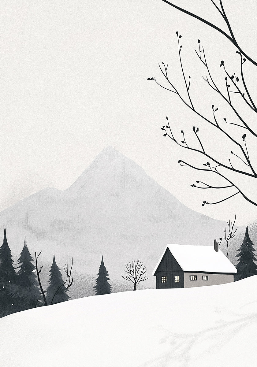 Winter Landscape House Snow Plakat - Posterbox