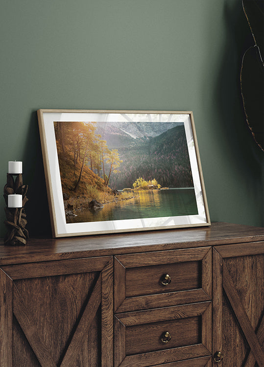 Autumn Morning by the Lake Plakat - Posterbox.dk