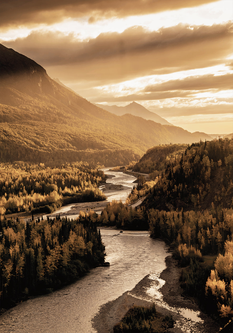Autumn River Valley Plakat - Posterbox.dk