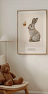 Baby Bunny And Butterfly, Personalized Baby Girl Plakat - Posterbox.dk