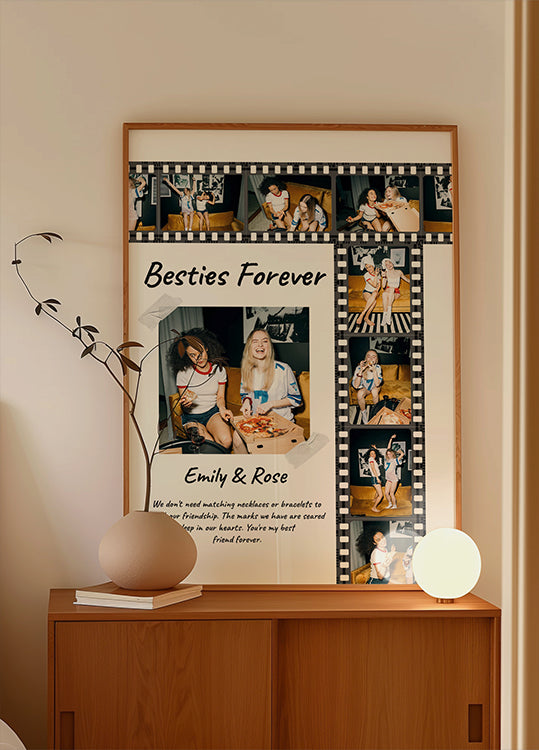 Besties Forever Personalized Photo Film Strip Plakat - Posterbox