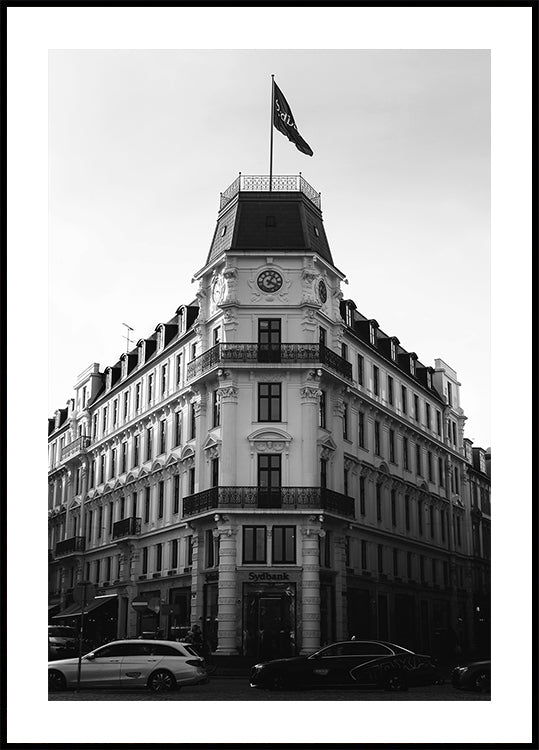Copenhagen Historic Building Black & White Plakat - Posterbox