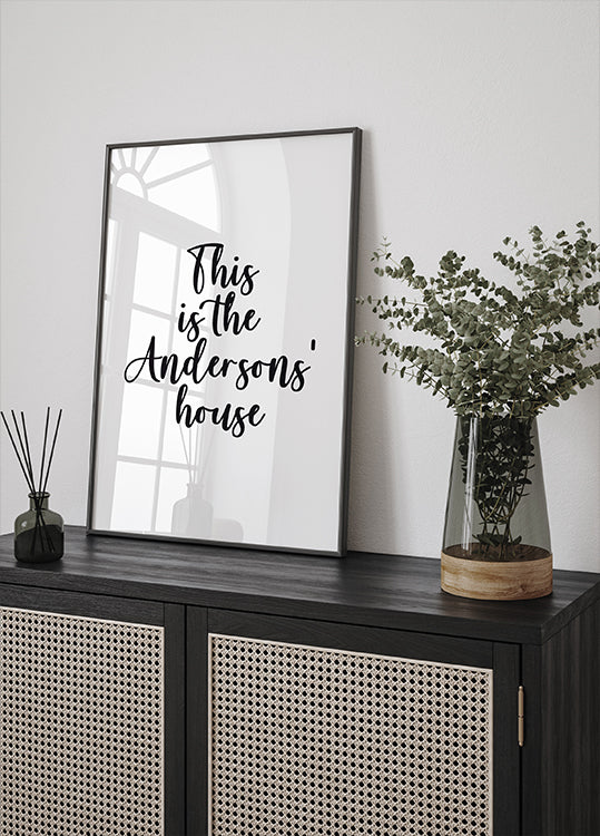 Custom Family Name House Plakat - Posterbox.dk