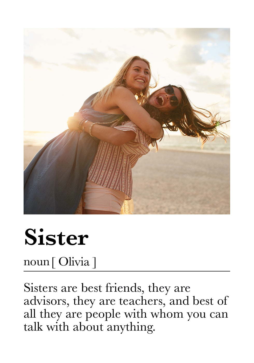 Custom Sister Definition Plakat - Posterbox.dk