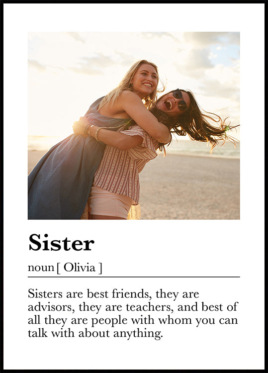 Custom Sister Definition Plakat - Posterbox.dk