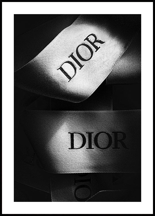 Dior Fashion Ribbons Black & White Plakat - Posterbox